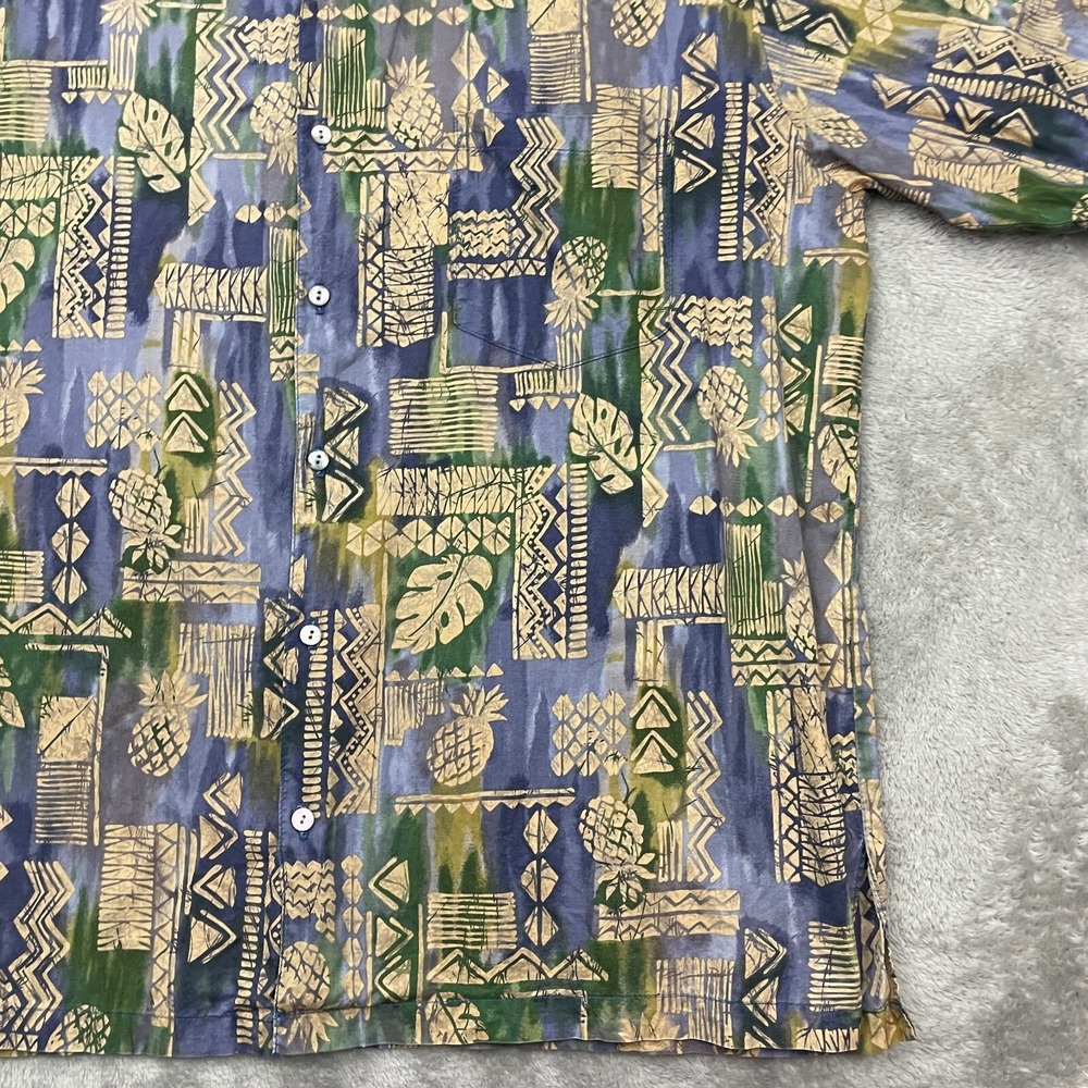 VTG Tori Richard Hawaiian Shirt‎ Mens XL Multicolor Tribal Aztec Cotton Lawn 80s - Picture 5 of 15